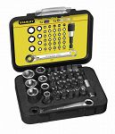 Stanley Końcówki wkrętakowe 40szt. z kluczem grzechotką 1/4" 1-13-907
